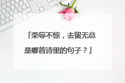 荣辱不惊，去留无意是哪首诗里的句子？