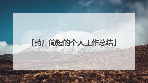 药厂简短的个人工作总结