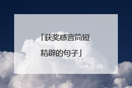 获奖感言简短精辟的句子