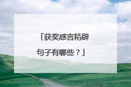 获奖感言精辟句子有哪些？