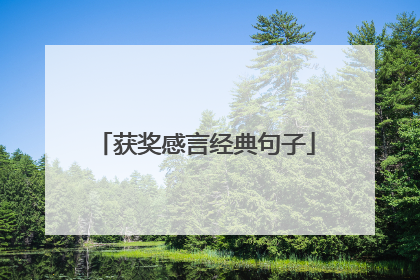 获奖感言经典句子