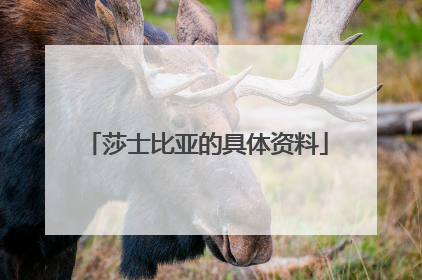 莎士比亚的具体资料