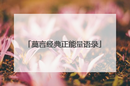 莫言经典正能量语录