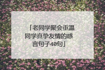 老同学聚会重温同学真挚友情的感言句子40句