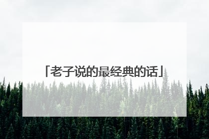 老子说的最经典的话