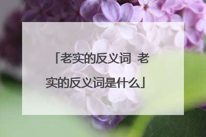 老实的反义词 老实的反义词是什么