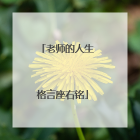 老师的人生格言座右铭