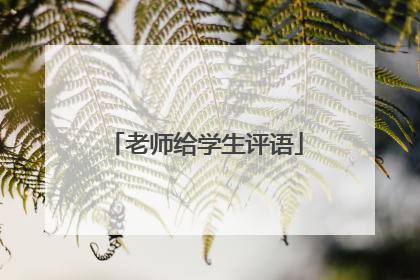 老师给学生评语
