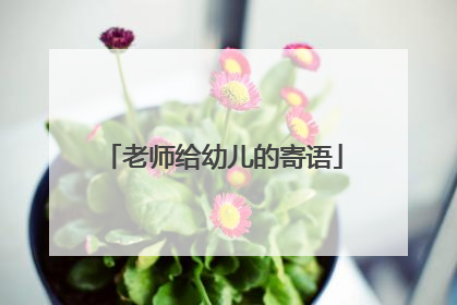 老师给幼儿的寄语