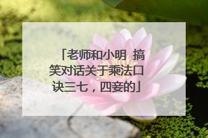 老师和小明 搞笑对话关于乘法口诀三七，四妾的