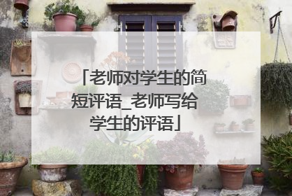 老师对学生的简短评语_老师写给学生的评语