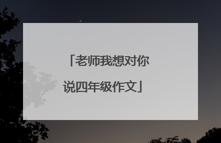 老师我想对你说四年级作文