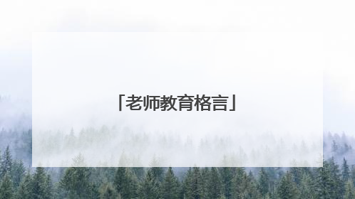 老师教育格言