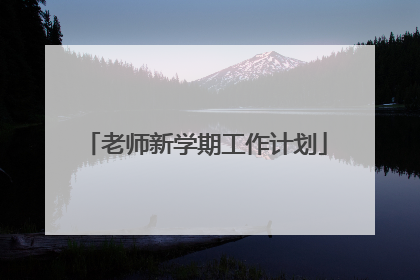 老师新学期工作计划
