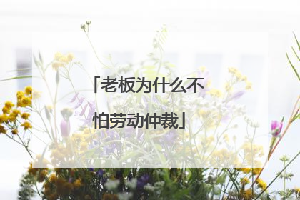 老板为什么不怕劳动仲裁