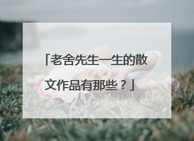 老舍先生一生的散文作品有那些？