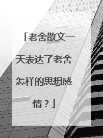 老舍散文一天表达了老舍怎样的思想感情？