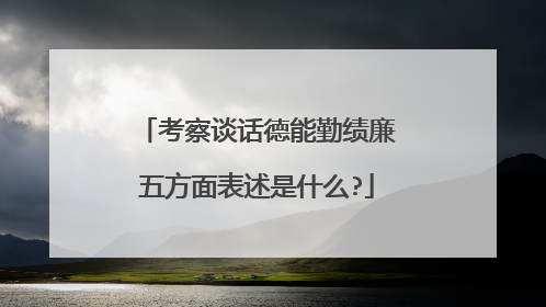 考察谈话德能勤绩廉五方面表述是什么?