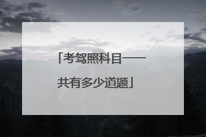 考驾照科目一一共有多少道题