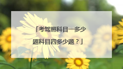 考驾照科目一多少题科目四多少题？