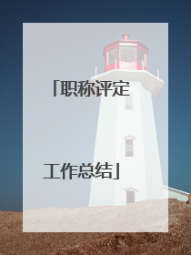 职称评定工作总结