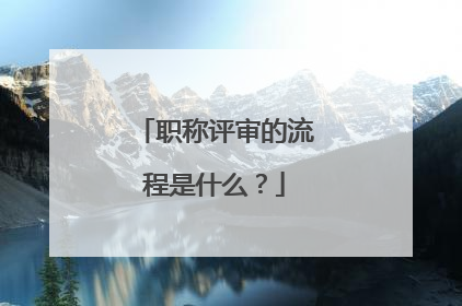 职称评审的流程是什么？