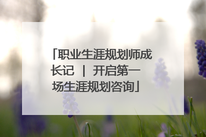 职业生涯规划师成长记 | 开启第一场生涯规划咨询