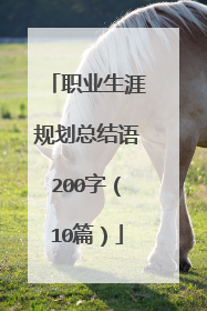 职业生涯规划总结语200字（10篇）