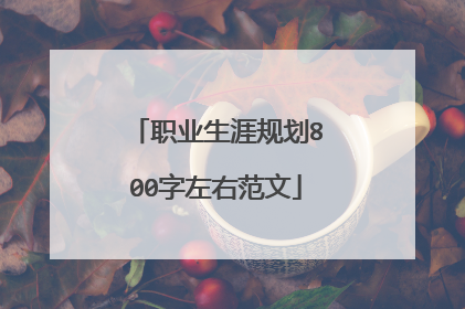 职业生涯规划800字左右范文