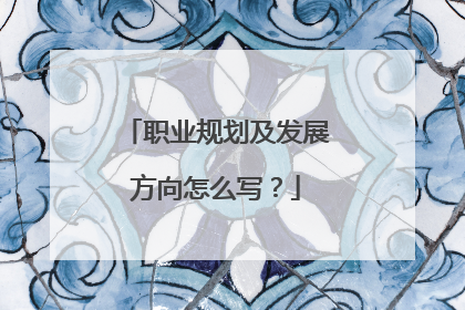 职业规划及发展方向怎么写?