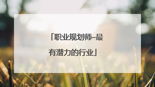 职业规划师—最有潜力的行业