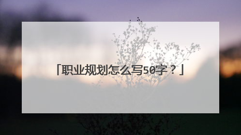 职业规划怎么写50字？