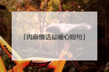 肉麻情话最暖心短句