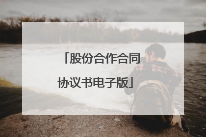 股份合作合同协议书电子版