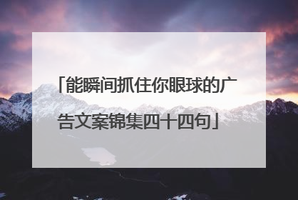 能瞬间抓住你眼球的广告文案锦集四十四句