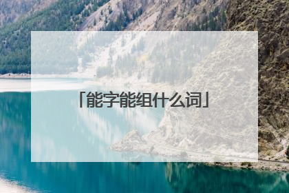 能字能组什么词