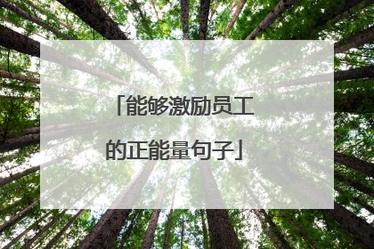 能够激励员工的正能量句子