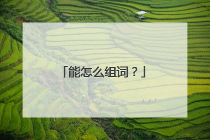 能怎么组词？