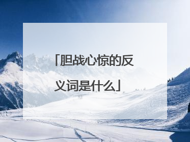 胆战心惊的反义词是什么