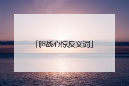 胆战心惊反义词