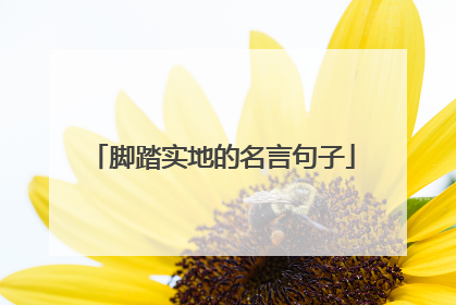 脚踏实地的名言句子