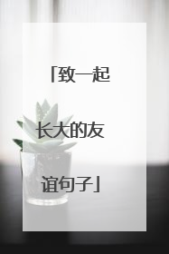 致一起长大的友谊句子