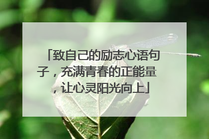 致自己的励志心语句子，充满青春的正能量，让心灵阳光向上