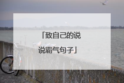 致自己的说说霸气句子
