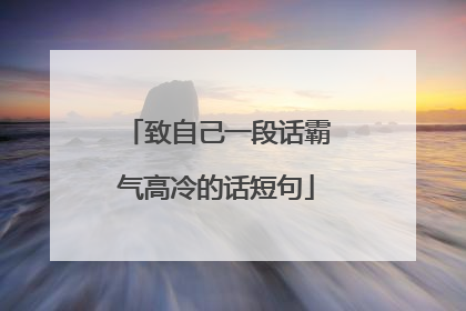 致自己一段话霸气高冷的话短句