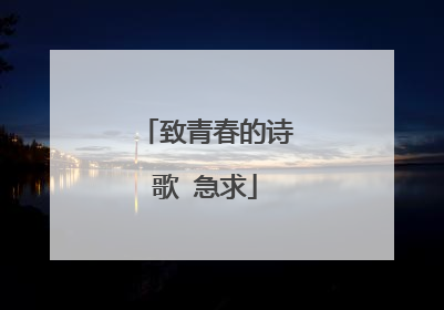 致青春的诗歌 急求