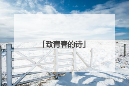 致青春的诗