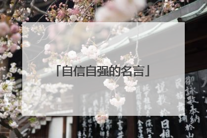 自信自强的名言