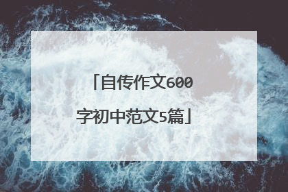 自传作文600字初中范文5篇