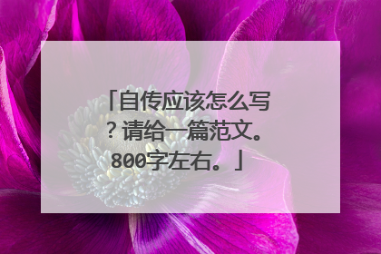 自传应该怎么写？请给一篇范文。800字左右。